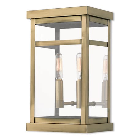 Livex Lighting Hopewell 2 Light Antique Brass Outdoor W 20702-01